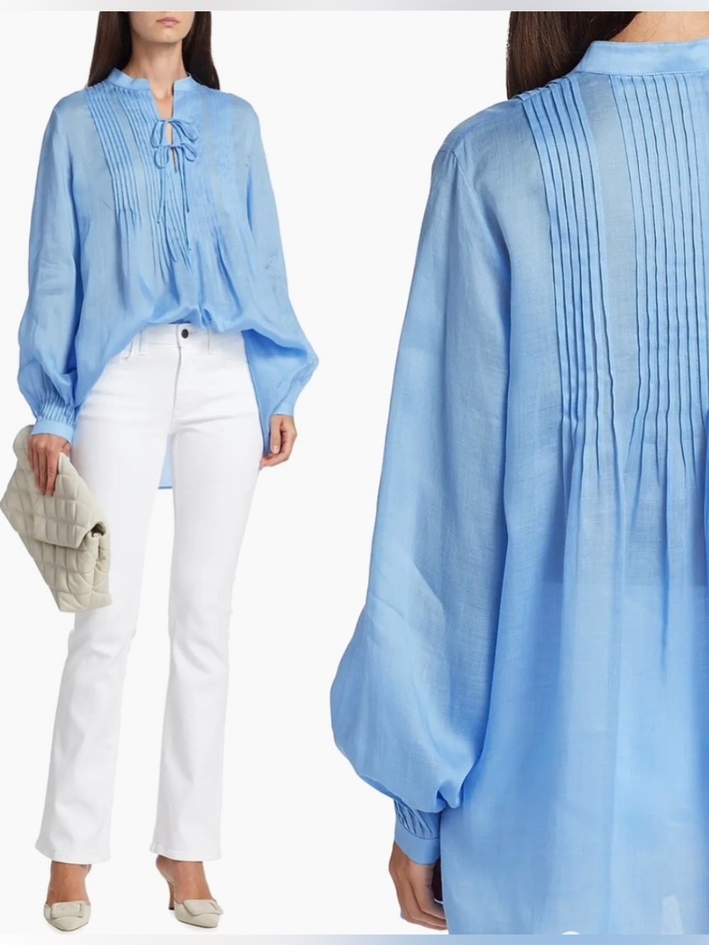 Lafayette 148 New York Pintuck-Pleated Blouse